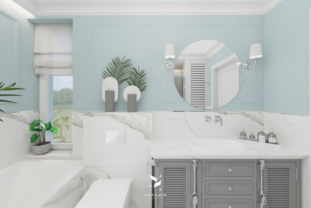 styl klasyczny nowoczesny w łazience