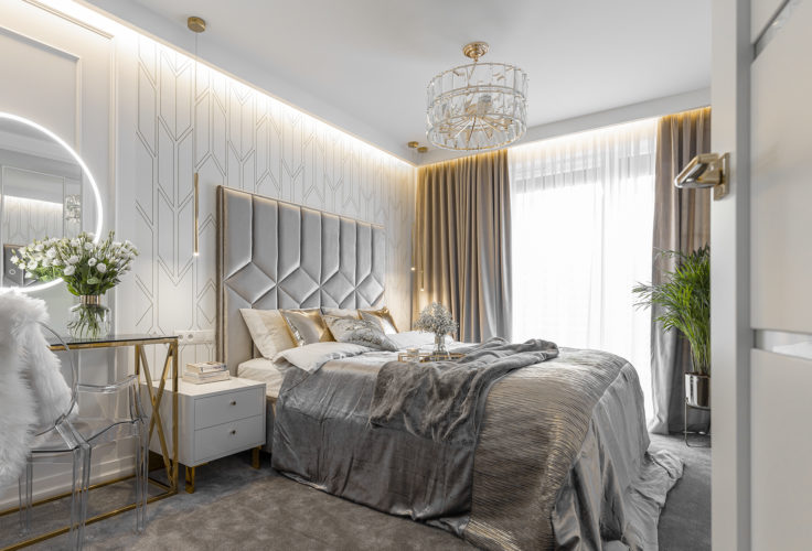 Nowoczesna sypialnia z odrobiną luksusu  