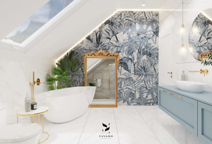 Łazienka w błękitnych tropikach  