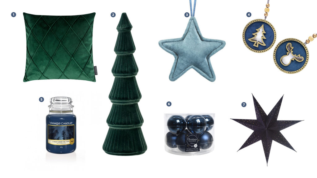 Dekoracja domu i stołu świątecznego Boże Narodzenie granat