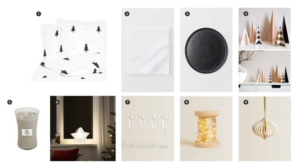 Dekoracja domu i stołu świątecznego Boże Narodzenie w stylu minimalistycznym