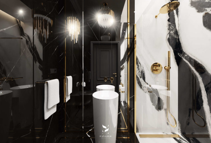 Luksusowa łazienka w stylu glamour  